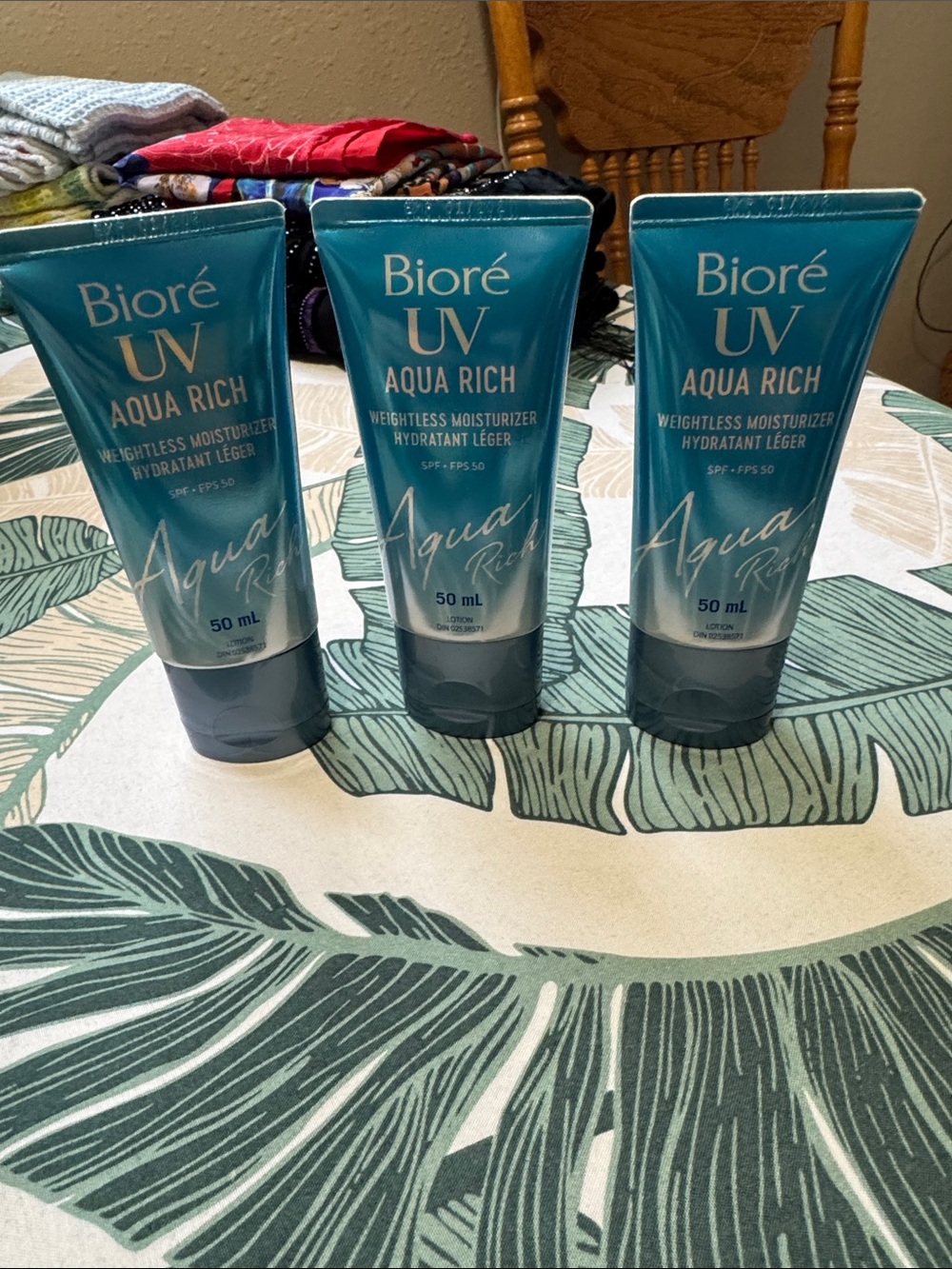 Biore UV Aqua Rich Weightless Moisturizer SPF 50 3 new unopened